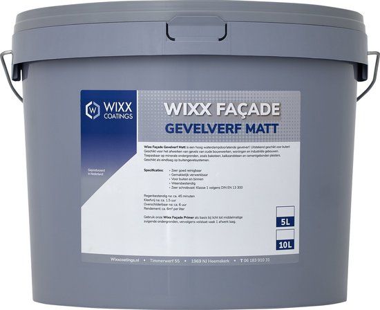 Wixx Façade Gevelverf Matt - 5L - RAL 9016 Verkeerswit
