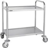 Vogue Serveerwagen met 2 Bladen - Keukentrolley op Wieltjes - RVS - Small - 71x40,5x(H)82,5cm