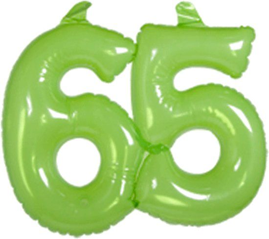 Folat Party Products Folat 65 Jaar Opblaascijfer Transparant Groen