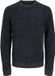 JACK & JONES Simon souffle knit crew neck slim fit - heren pullover wolmengsel met O-hals - grijs (medium grey melange plaided)