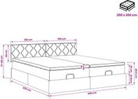 vidaXL Ottoman Bed with Mattress and Headboard - 2-piece - Light Grey - Fabric