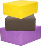 Shoppartners Bv 3x Rouleaux papier kraft jaune/noir/violet 200 x 70 cm