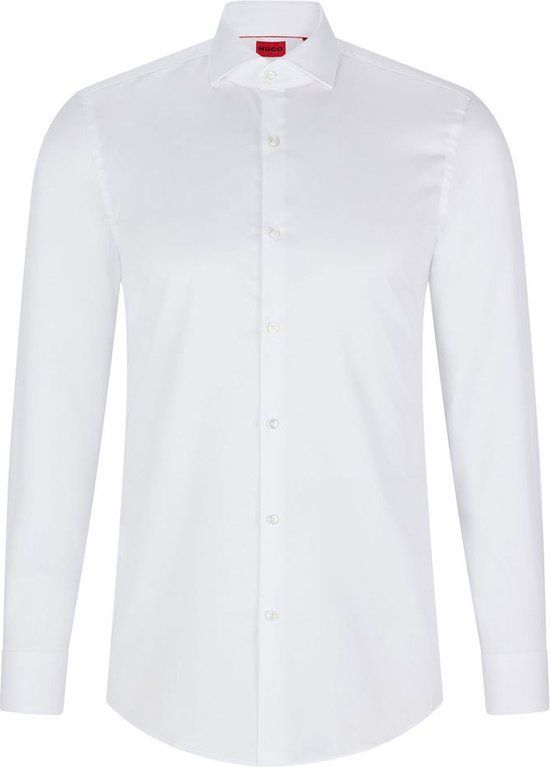HUGO Kason Slim Fit Overhemd - Wit - Katoen - Maat 40