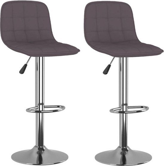 vidaXL Barkrukken - Stof - Taupe - Set van 2