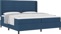 vidaXL Boxspring bed met matras en hoofdeinde Blauw 200 x 200 cm Stof