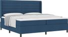 vidaXL Boxspring bed met matras en hoofdeinde Blauw 200 x 200 cm Stof