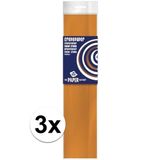 Haza Crepe papier platte vellen - 3x - oranje - 250 x 50 cm - Knutselen met papier - Knutselspullen