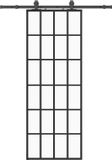 vidaXL Schuifdeur met beslagset 76x205 cm ESG glas zwart