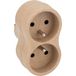 stekkerdoos Zenitech Bioplastic gerecyclede bipliet – 2 x 16 A – beige