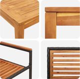 vidaXL Tuinset, 3-delig, zwart, massief acaciahout