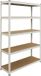 Merkloos Relaxdays Zware stelling - 120x200x50 cm - wit-bruin