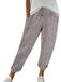 Capri Pantalon pour Femmes - Coupe ample d'été - Gris