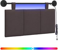 vidaXL Hangend hoofdbord Met LED-verlichting Donkerbruin Stof