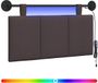 vidaXL Hangend hoofdbord Met LED-verlichting Donkerbruin Stof