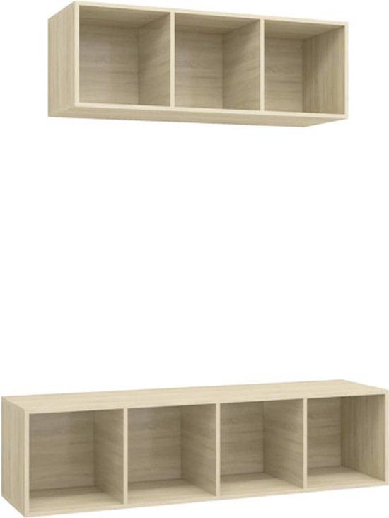 vidaXL 2-delige Tv-meubelset Sonoma eiken hout