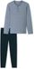 SCHIESSER Cotton Essentials Pyjama lang - heren pyjama set - nachtblauw gestreept