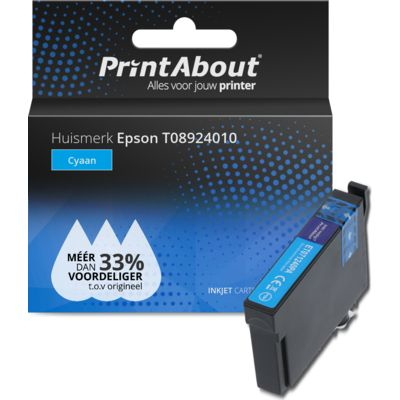 PrintAbout Huismerk Epson T08924010 Inktcartridge Cyaan