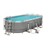 Bestway Levant Oval Power Steel Pool Set - Grey - 13430L - Framed Pool