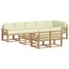 vidaXL - Extérieur - banc - ensemble - 9 - pièces - Blanc - et - crème - Polyester