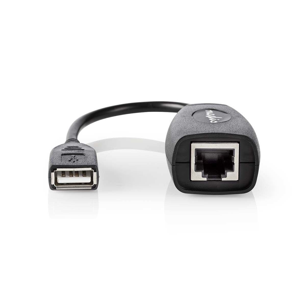 Nedis CCGB60EXTBK500 USB 1.1 Type-A Male to RJ-45 Female Adapter Cable, 0.2m, Black