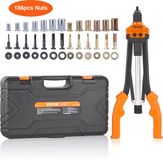 VEVOR Klinkmoertangenset Blindklinkmoertang 410 MM, Klinknageltang 13 Sets Moeren en Doornen, Klinkmoergereedschap M3 M4 M5 M6 M8 M10 M12 Professionele Handklinknageltang, Klinkmachine Draadmoerklinknagels