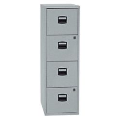 Bisley Home Hangmappenladenkast met 4 lades Zilver - 5020073780598