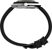 Timex Q Timex® Gmt Kwarts Analoog Horloge Zwart Case: 100% Stainless Steel | Armband: 100% Rubber 38 mm TW2W57500AJ