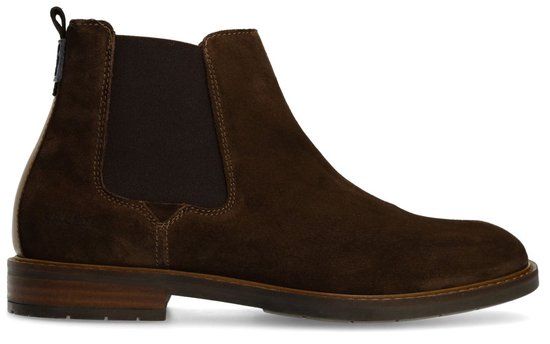 Van Lier - Heren - Donkerbruine suède chelsea boots - Maat 43