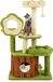 COSTWAY Kraboom, kattenboom met kattenhol, plateaus, slaapplek, bal en krabpaal, kattenkrabpaal, kattenmeubilair, groen en bruin, 55x40x100 cm
