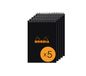 RHODIA 165019Cpack - Spiraalnotitieblok Zwart - A5 - Gelijnd - Pakket van 5