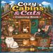 Cozy Cabins and Cats Coloring Book