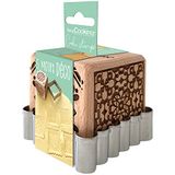 SCRAP COOKING 5139 bakstempel van hout, met decoratieve motieven, huis, met 1 uitsteekvorm voor koekjes en kubus, decoratie, met 5 gegraveerde kanten in reliëf, decoratie, 5139