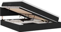 vidaXL Opbergbed met matras en hoofdeinde Zwart 160 x 200 cm fluweel