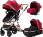 Happyment Landau – Poussette canne, poussette et poussette de voyage – Pliable – Rouge