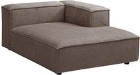 Vente-unique Chaise longue met rechte armleuning in taupe chenillestof RUZOLO