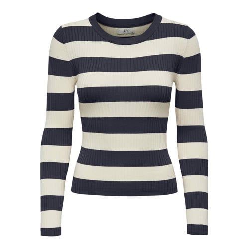 JDY gestreepte top JDYPLUM zwart/wit