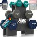 RE:SPORT® Set de haltères 3 paires 1kg–3kg, 12kg avec support et 3x bandes de fitness | Haltères en néoprène antidérapants pour femmes et hommes | Haltères Set