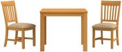 vidaXL Eetkamerset 3-delig Beige Massief Eikenhout