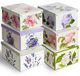 Bol 6 boîtes de rangement avec couvercle, carton, 39x50x24 cm, avec imprimé à pois