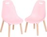 B. spaces Kinderstoel, set van 2 in roze met houten poten