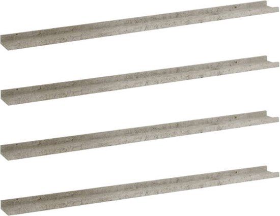vidaXL Wandschappen 4 stuks 115x9x3 cm betongrijs
