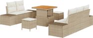 vidaXL Tuinbank Set 8-st Beige Poly Rattan
