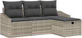 vidaXL Bank loungeset 2-zits polyrattan lichtgrijs/donkergrijs