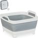 Merkloos Relaxdays Afwasteil Opvouwbaar met Afvoer - 9L - Camping - Wit-Grijs