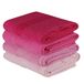 Handdoekenset, 4-delig, lichtroze, oudroze en fuchsia