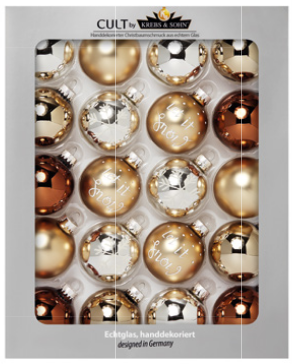 KREBS & SOHN 74761 Kerstornamenten - goud - set van 20