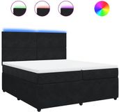 vidaXL Boxspring met matras fluweel zwart 200x200 cm