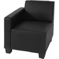 Générique Lyon Modulair zijpaneel links, fauteuil met armleuning, kunstleer ~ zwart