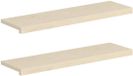 vidaXL - Trap - Tread - 2 - st - 90 - x - 30 - x - 2 - cm - Wit - Massief - Eikenhout