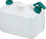 Relaxdays jerrycan met kraan - 10 liter - voor drinkwater - kunststof - BPA-vrij - handvat - camping - wit-groen